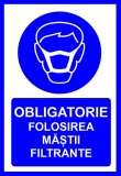 Placuta Obligatorie folosirea mastii filtrante