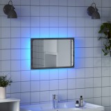 VidaXL Oglindă de baie LED, gri sonoma, 60x8,5x38 cm lemn prelucrat