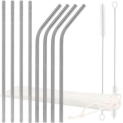 Set 8 paie metalice argintiu, reutilizabile, cu husa depozitare si perii curatat, 215x6 mm Household NewTrend foto
