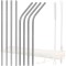 Set 8 paie metalice argintiu, reutilizabile, cu husa depozitare si perii curatat, 215x6 mm Household NewTrend