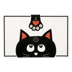 Suport Bol Hrana Pisica, Model Cu Motive Pisici, Dimensiune 43x28 cm