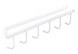 Suport căni pentru dulap, 6 c&acirc;rlige, alb, 27 cm