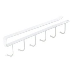 Suport căni pentru dulap, 6 c&acirc;rlige, alb, 27 cm