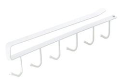 Suport căni pentru dulap, 6 c&acirc;rlige, alb, 27 cm