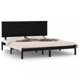Cumpara ieftin Cadru de pat, negru, 200x200 cm, lemn masiv de pin