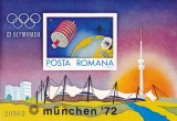 OLIMPIADA MUNCHEN COLITA NEDANTELATA NUMEROTATA, 1972,MNH, ROMANIA., Sport, Nestampilat