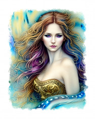 Sticker decorativ, Sirena, Albastru, 70 cm, 9229ST foto