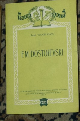 Tudor Vianu - F. M. Dostoievski foto