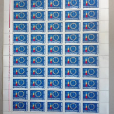 TIMBRE ROMÂNIA LP1603/2003 -10 ani Acord European U.E. - COALĂ 50 timbre MNH