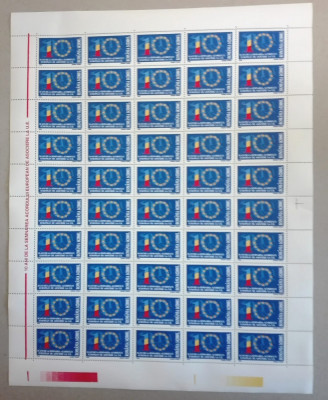 TIMBRE ROM&amp;Acirc;NIA LP1603/2003 -10 ani Acord European U.E. - COALĂ 50 timbre MNH foto
