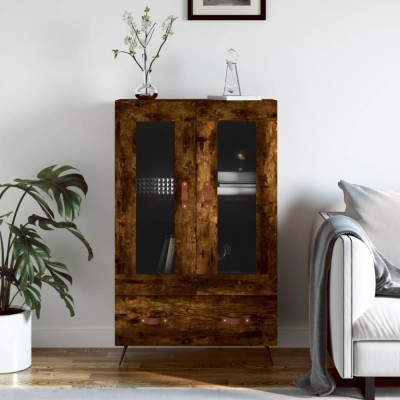 vidaXL Dulap &amp;icirc;nalt, stejar afumat, 69,5x31x115 cm, lemn prelucrat 828273 foto