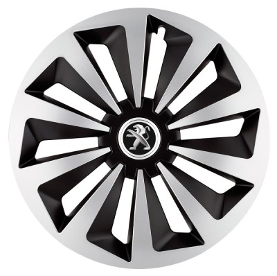 Set 4 capace roti Fox Gri-Negru R17 pentru gama auto Peugeot foto