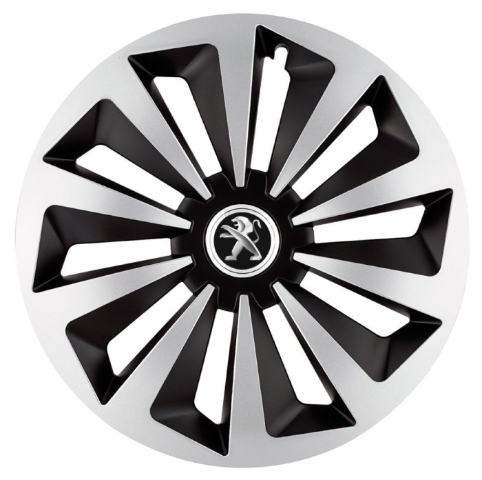 Set 4 capace roti Fox Gri-Negru R17 pentru gama auto Peugeot