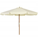 Outsunny Umbrelă Patio Reglabilă, Baldachin Dublu, 8 Stinghii Bambus, Poliester, &Oslash;325x250cm, Bej | Aosom Romania