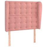 Cumpara ieftin Tablie de pat cu aripioare, roz, 93x23x118/128 cm, catifea