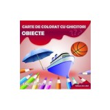 Obiecte - Carte de colorat cu ghicitori