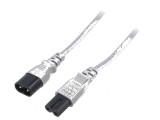 Cablu IEC C7 mamă - IEC C8 tată 1m gri 2,5A 250V