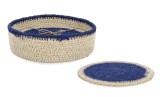 Cumpara ieftin Set 4 suporturi pahare, cos zambila apa natur albastru Tuy &Oslash;12x4h