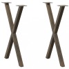 VidaXL Picioare de masă &icirc;n formă de X, 2 buc., oțel natural, 50x(72-73) cm 4012911