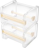 Set de 2 suporturi pentru banda Molshine, acril, transparent/bej, 10 x 9 x 7 cm