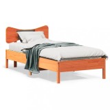 VidaXL Cadru pat fără saltea, maro ceruit, 90x190 cm, lemn masiv pin