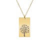 Floris - Colier personalizat copac tablita din argint 925 placat cu aur galben 24K