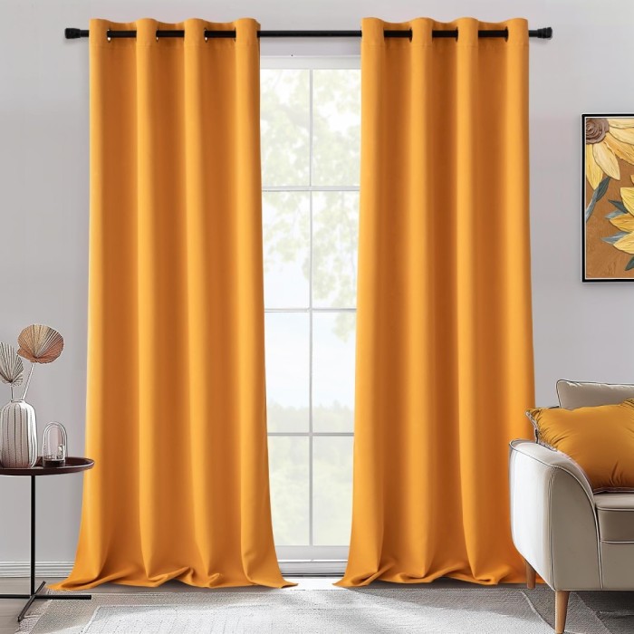 Set 2 Bucati Draperie,Tip Blackout, 140 x 245 cm, Galben Mustar - CN