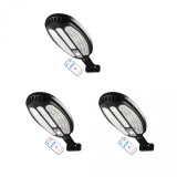 Комплект 3 соларни лампи 100 LED SMD, BZRSH, 30W, сензор за движение, дистанционно управление, 3 режима на светене, бутон ON/OFF, Oem