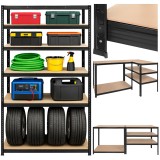 Raft metalic de depozitare negru 180x100x60 cm Bigstren
