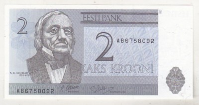 bnk bn Estonia 2 coroane 1992 unc foto