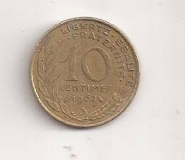 Moneda Franta - 10 Centimes 1967 v2 foto