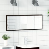 VidaXL Oglindă de baie cu LED, stejar negru, 100x8,5x37 cm, lemn