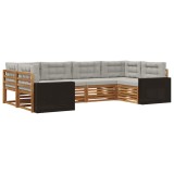 vidaXL Set de canapele de exterior 6 pcs Natural și gri deschis 3383784