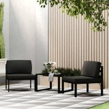 VidaXL Set canapele de grădină cu perne, 3 piese, antracit, aluminiu