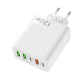 Alimentator USB A x3+tipC x2 retea 120W alb
