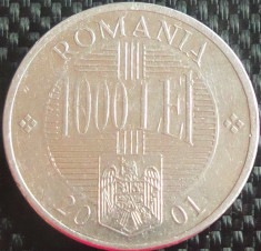 Moneda 1000 Lei - ROMANIA, anul 2001 *cod 846 B foto