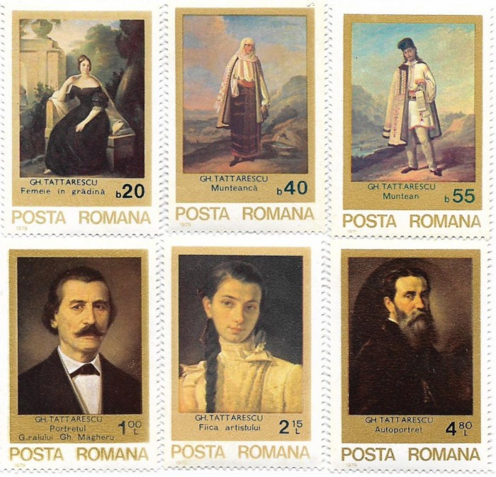 Reproduceri de arta - Gheorghe Tattarescu, 1979 (e) - serie completa, NEOBLIT.