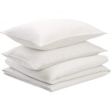 Set lenjerie de pat din satin, 260 x 220 cm / 50 x 80 cm x 2, Gri deschis