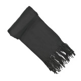 Cumpara ieftin Fular elegant, gros, vascoza si lana, negru, uni, 202 x 71 cm
