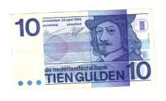 Bancnota Olanda 10 gulden 25 aprilie 1968, circulata, stare buna