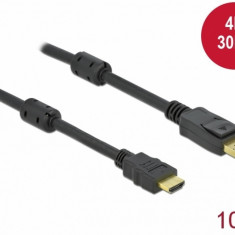 Cablu pasiv DisplayPort 1.2 la HDMI 4K30Hz T-T 10m Negru, Delock 85962