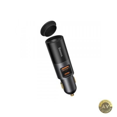 Incarcator Auto Baseus Share Together 120W 3A 1 x Extensie Bricheta - 1 x USB-A - 1 x USB-C Gri CCBT-C0G foto
