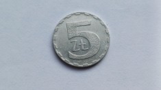 Polonia-5 Zloti 1990 foto
