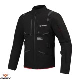 Geaca (jacheta) barbati pentru scuter - motocicleta Touring/Adventure Ixon All season model M-Skeid MS culoare: negru/rosu (geaca laminata; waterproof