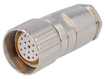 Conector M23 Mufă Mamă 19PIN Lipire pe Cablu Drept foto