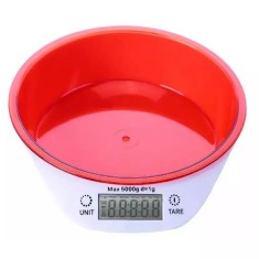 Cantar de bucatarie cu bol de plastic, 5 Kg, Gonga? Alb foto