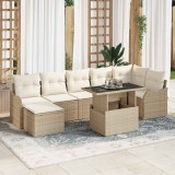 Cumpara ieftin Set de canapele pentru grădină cu pernă 8 pcs Bej Rattan poli