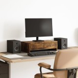 VidaXL Suport monitor cu sertare, stejar fumuriu, 50x27x15 cm, lemn