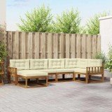 vidaXL Set de canapele de exterior cu pernă 6 pcs Natural și Crem 3367818