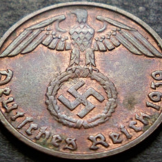 Moneda istorica 1 REICHSPFENNIG - GERMANIA NAZISTA, anul 1939 D *cod 2828